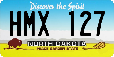 ND license plate HMX127
