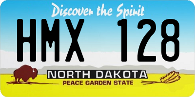ND license plate HMX128