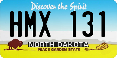ND license plate HMX131