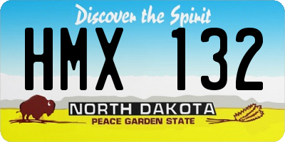 ND license plate HMX132