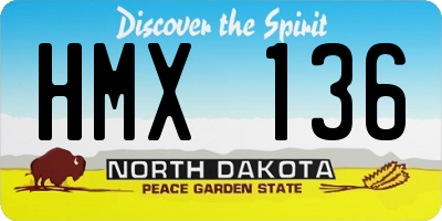 ND license plate HMX136