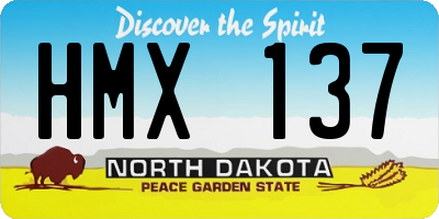 ND license plate HMX137