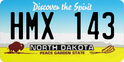 ND license plate HMX143