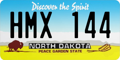 ND license plate HMX144