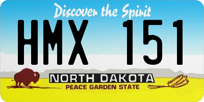 ND license plate HMX151