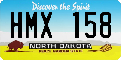 ND license plate HMX158
