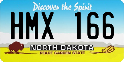 ND license plate HMX166