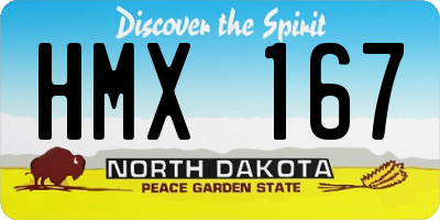 ND license plate HMX167