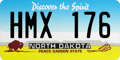 ND license plate HMX176