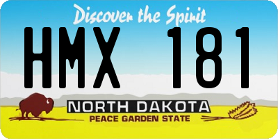 ND license plate HMX181