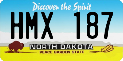 ND license plate HMX187