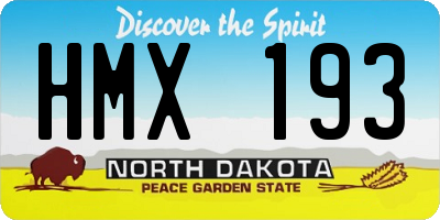 ND license plate HMX193