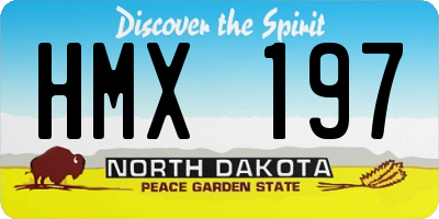 ND license plate HMX197