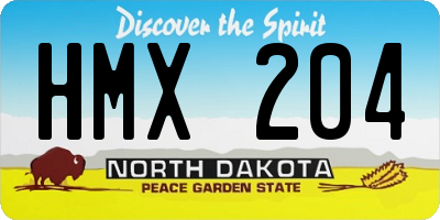 ND license plate HMX204