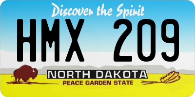 ND license plate HMX209
