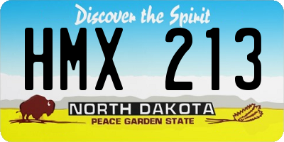 ND license plate HMX213