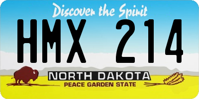 ND license plate HMX214