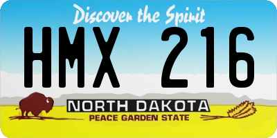 ND license plate HMX216