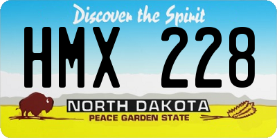 ND license plate HMX228