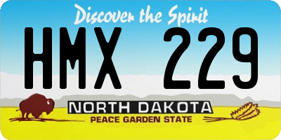 ND license plate HMX229