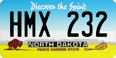 ND license plate HMX232