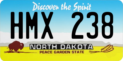 ND license plate HMX238