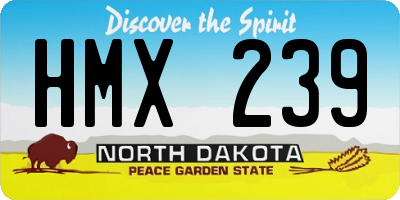 ND license plate HMX239