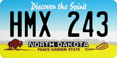 ND license plate HMX243