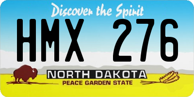 ND license plate HMX276