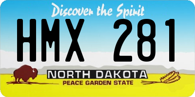 ND license plate HMX281