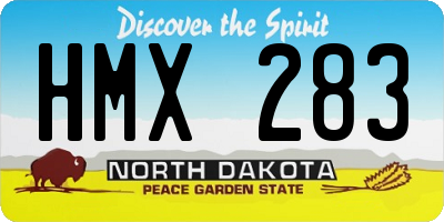 ND license plate HMX283