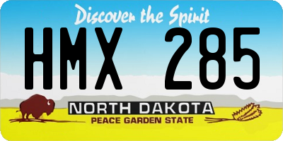 ND license plate HMX285