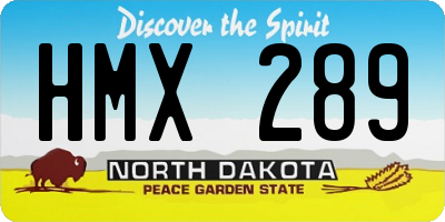 ND license plate HMX289