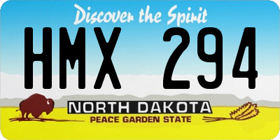 ND license plate HMX294