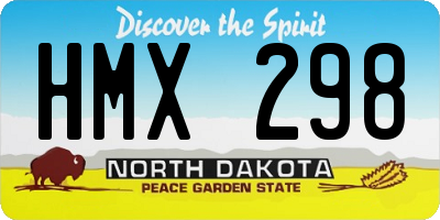 ND license plate HMX298