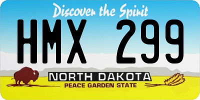 ND license plate HMX299
