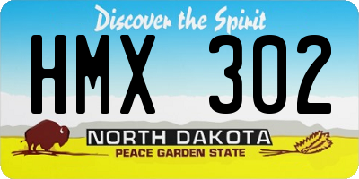ND license plate HMX302