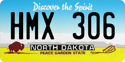 ND license plate HMX306