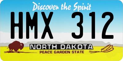 ND license plate HMX312