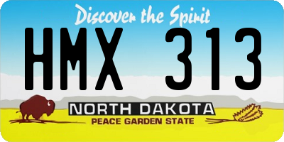 ND license plate HMX313