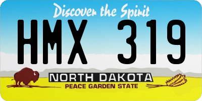 ND license plate HMX319
