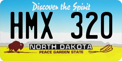 ND license plate HMX320