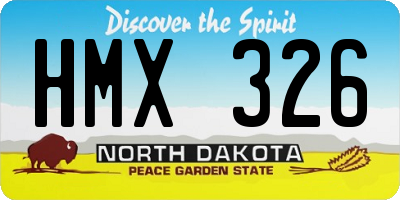 ND license plate HMX326