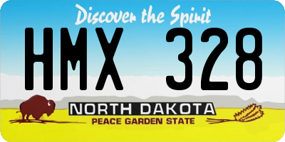 ND license plate HMX328