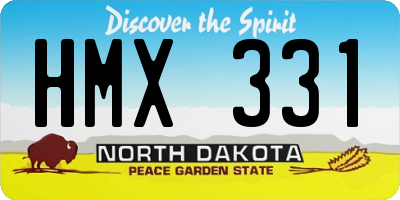 ND license plate HMX331