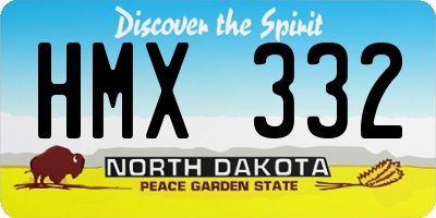 ND license plate HMX332