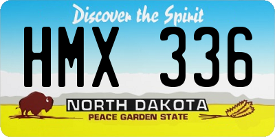 ND license plate HMX336