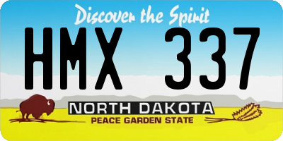 ND license plate HMX337