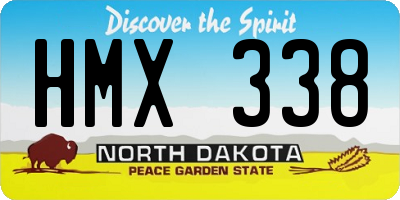 ND license plate HMX338