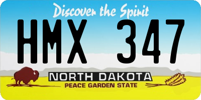 ND license plate HMX347